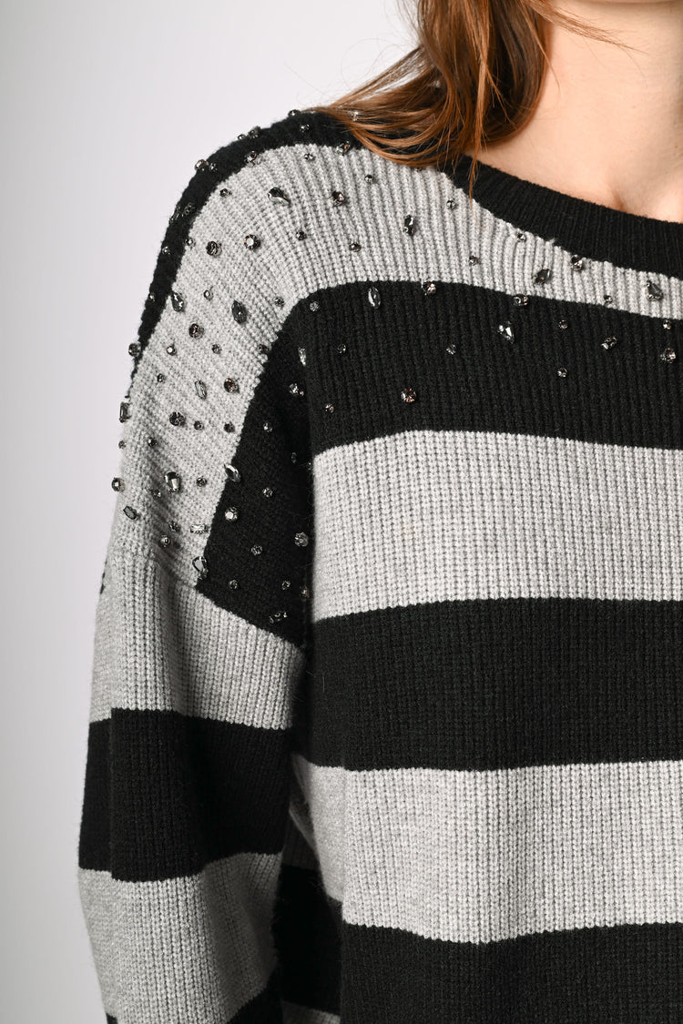 Pull a righe con strass