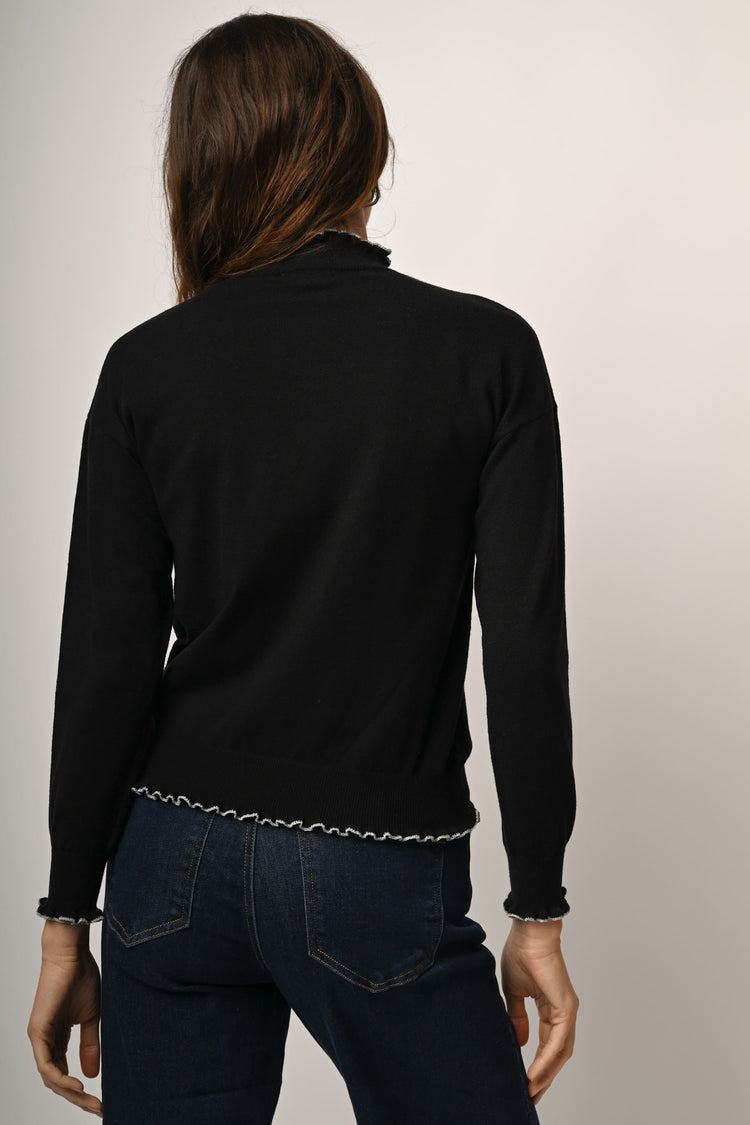 Lupetto con profili lurex ondulati
