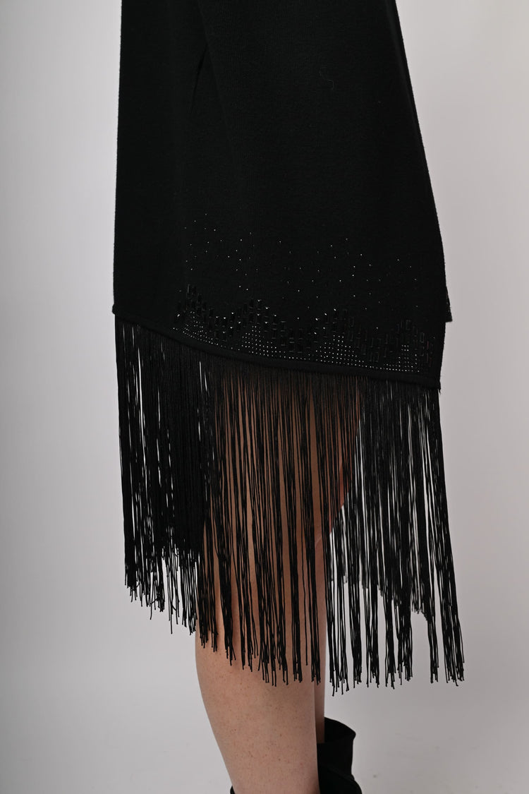 Cardigan lungo con frange