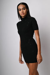 Mini abito in maglia con strass