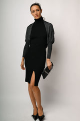 Cardigan arrotondato in maglia lurex
