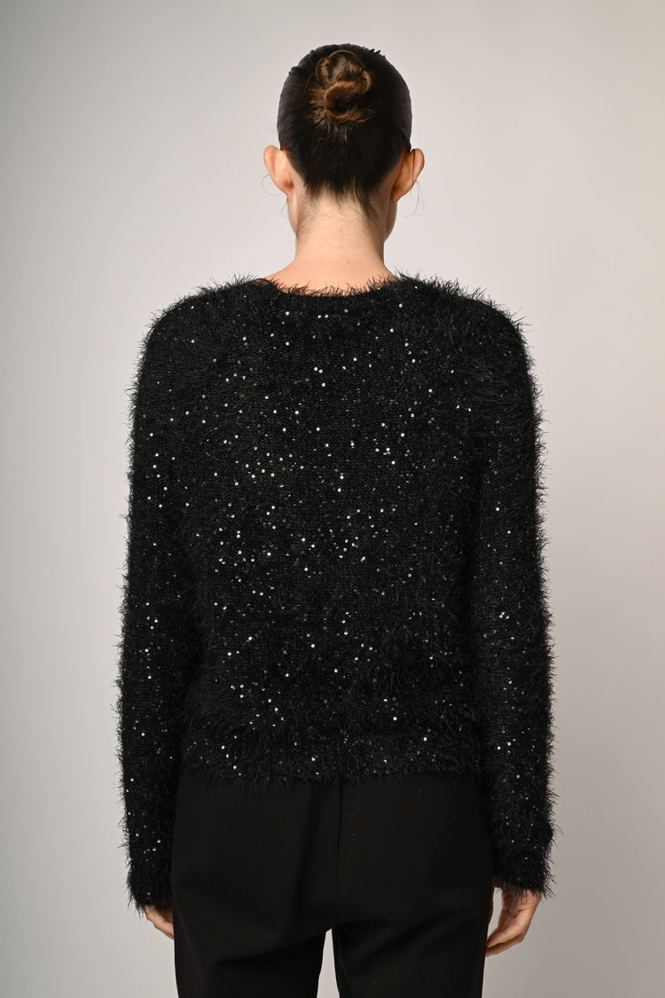 Pull in maglia morbida con paillettes