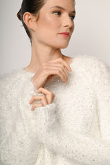 Pull in maglia morbida con paillettes