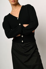 Cardigan con bottoni gioiello