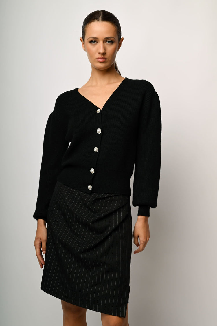 Cardigan con bottoni gioiello
