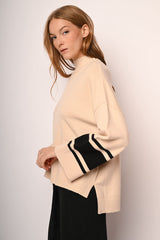 Lupetto oversize con bande a contrasto