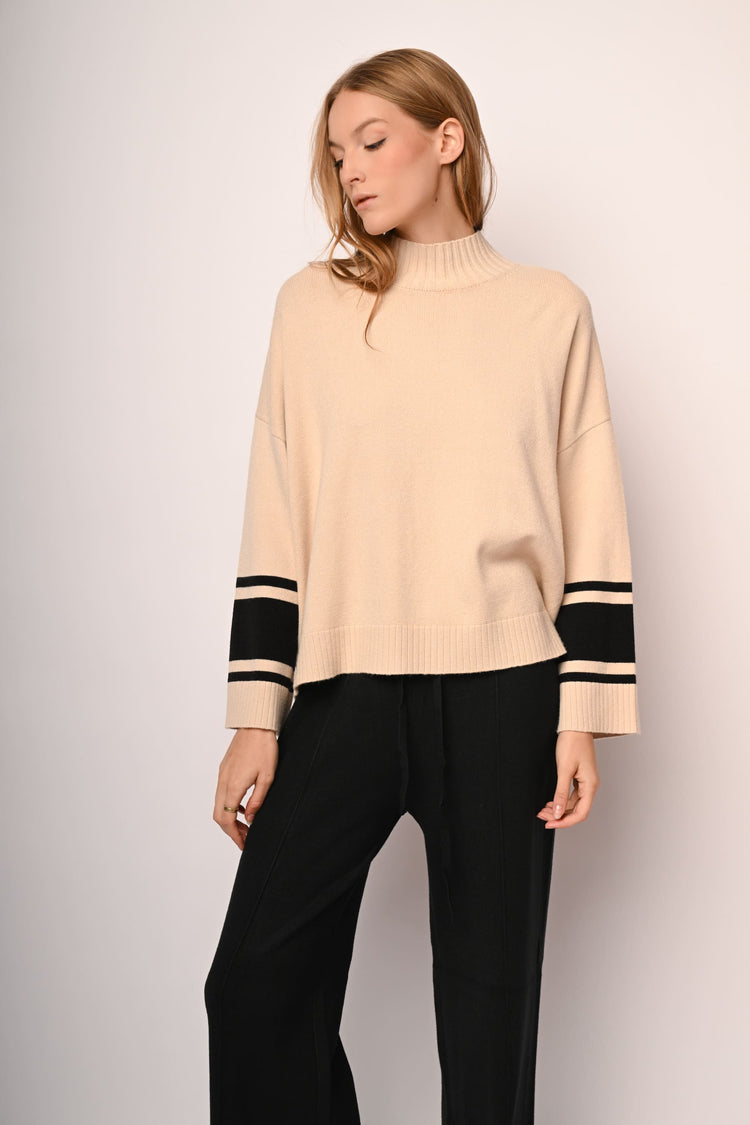 Lupetto oversize con bande a contrasto