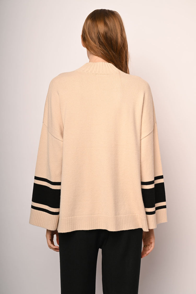 Lupetto oversize con bande a contrasto