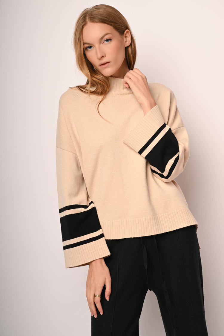 Lupetto oversize con bande a contrasto