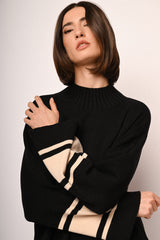 Lupetto oversize con bande a contrasto