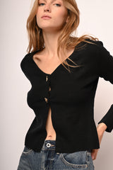Cardigan con bottoni gioiello