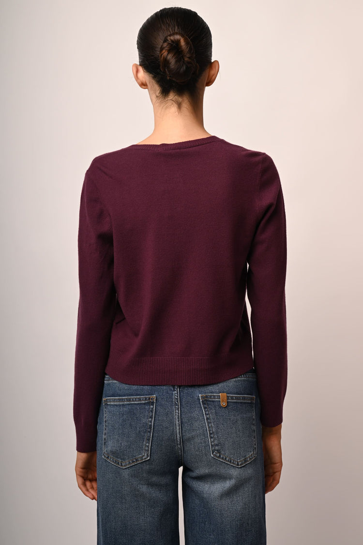 Cardigan con bottoni strass