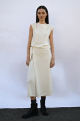 Skort midi in maglia con nodo