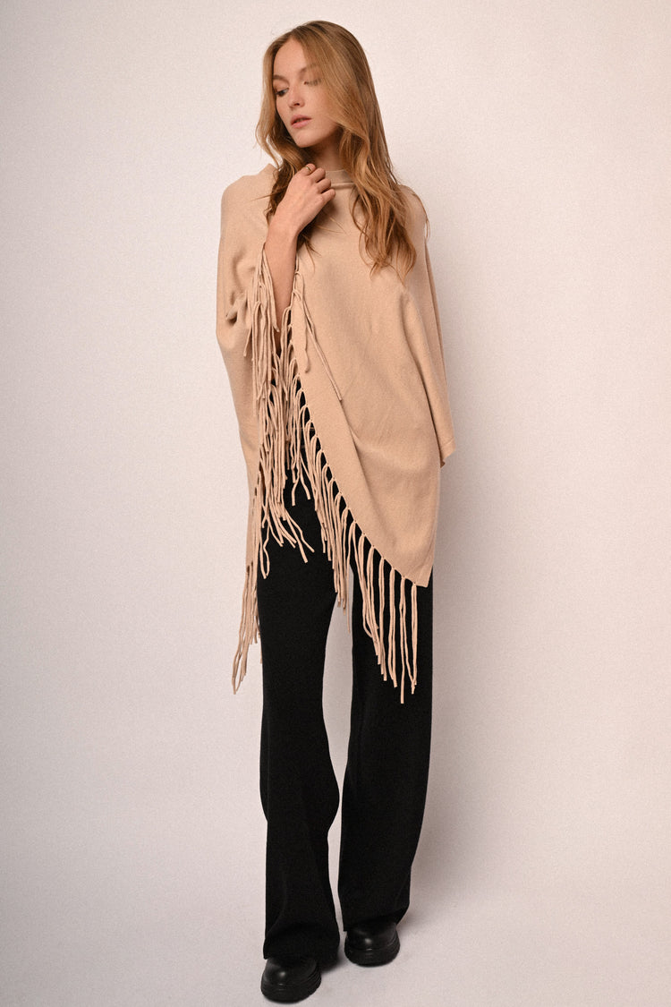 Poncho con frange