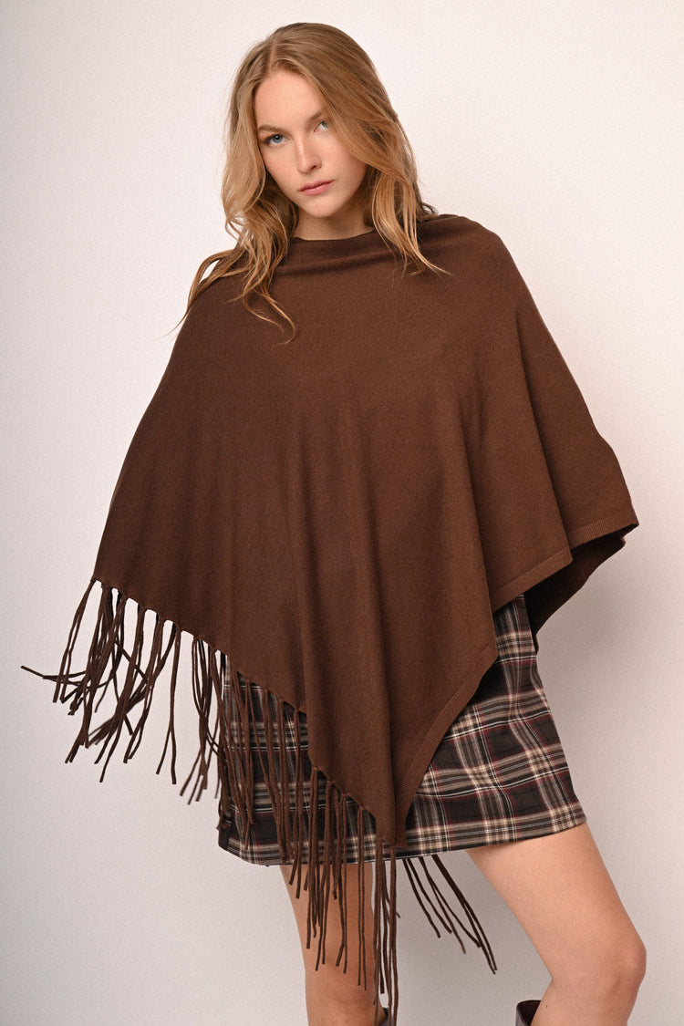 Poncho con frange