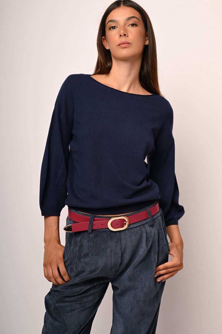 Pull con maniche crop a sbuffo