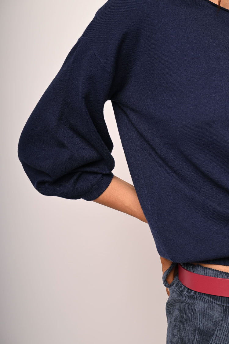 Pull con maniche crop a sbuffo