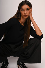 Pull con maniche crop a sbuffo