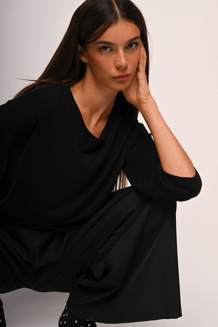 Pull con maniche crop a sbuffo