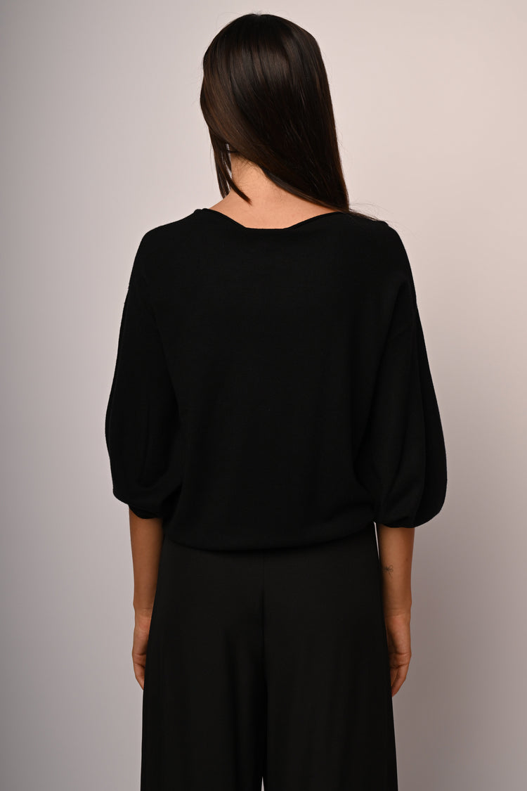 Pull con maniche crop a sbuffo