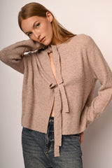 Cardigan con fiocchi da annodare