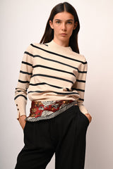 Lupetto in maglia a righe lurex