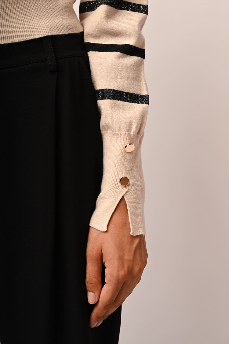 Lupetto in maglia a righe lurex