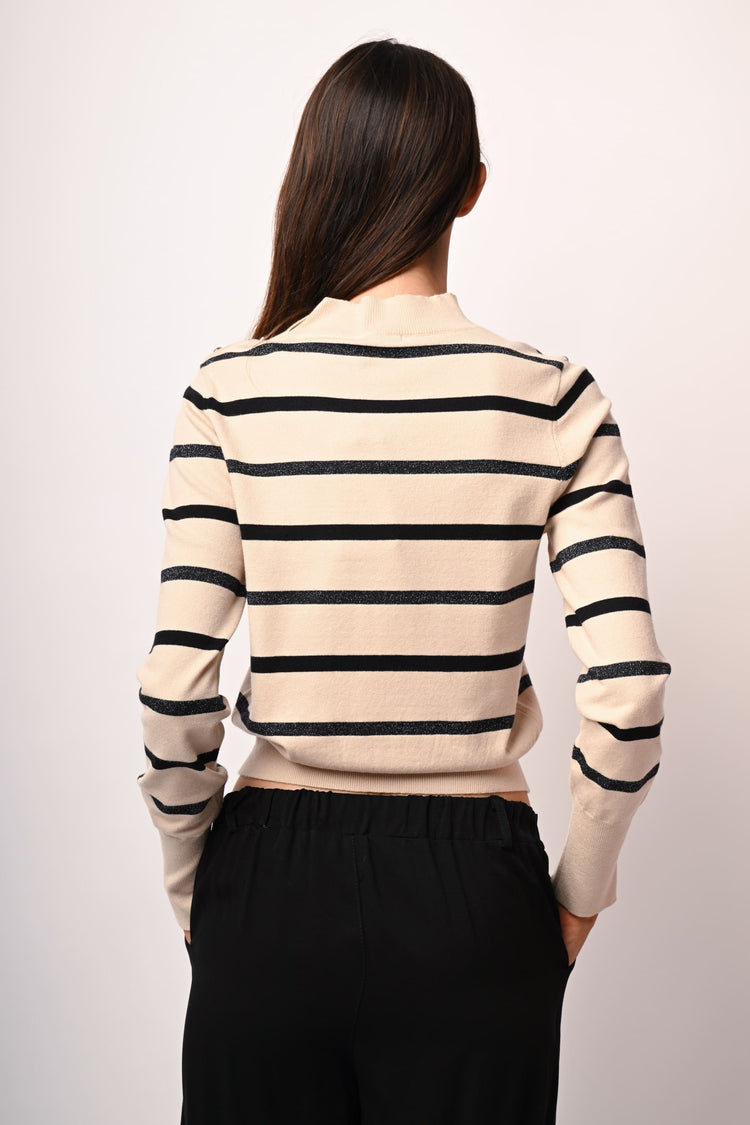 Lupetto in maglia a righe lurex