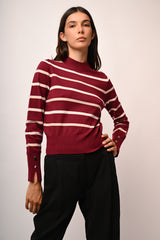 Lupetto in maglia a righe lurex