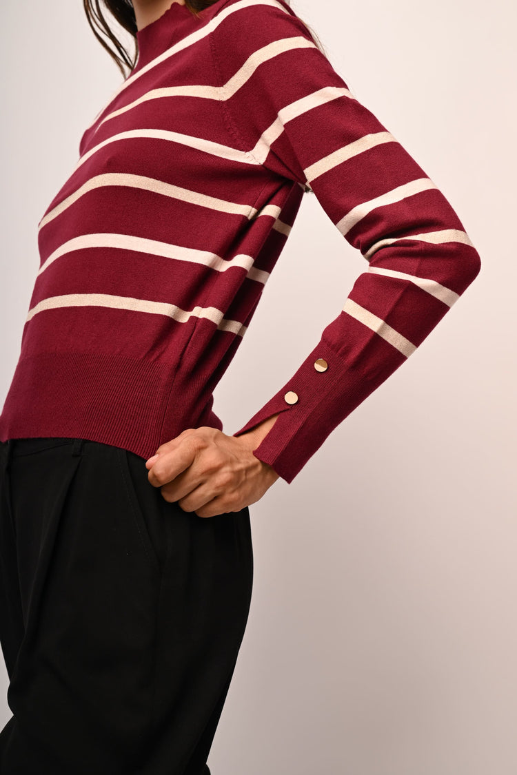 Lupetto in maglia a righe lurex