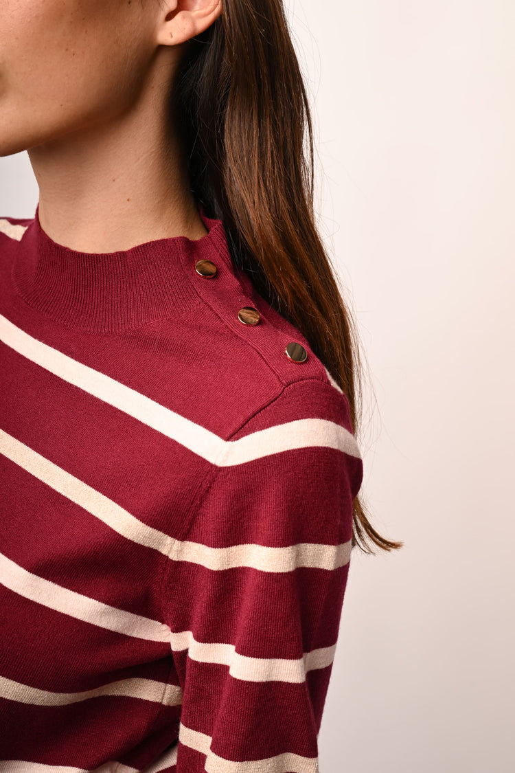 Lupetto in maglia a righe lurex