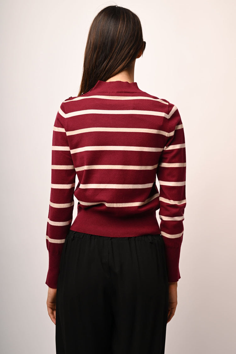 Lupetto in maglia a righe lurex