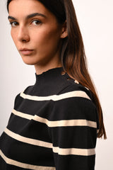 Lupetto in maglia a righe lurex