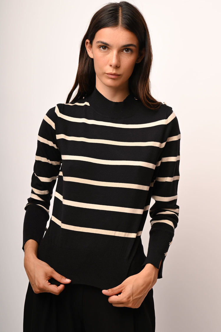 Lupetto in maglia a righe lurex