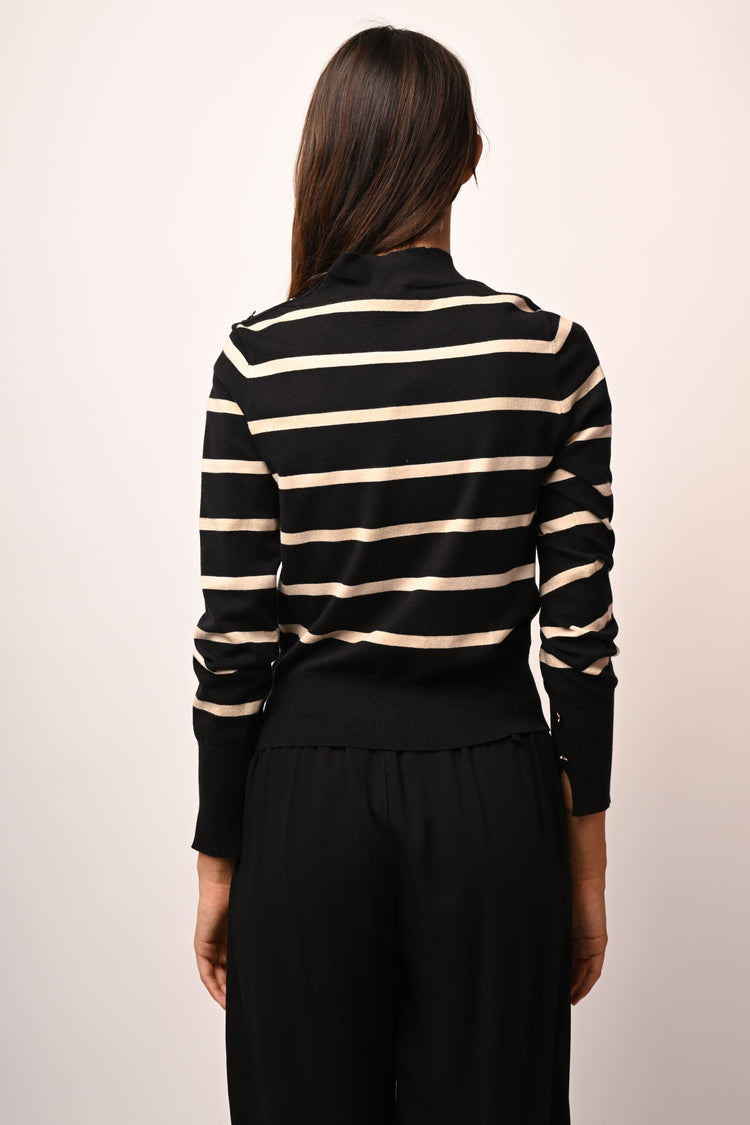 Lupetto in maglia a righe lurex