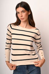 Pull in maglia a righe lurex