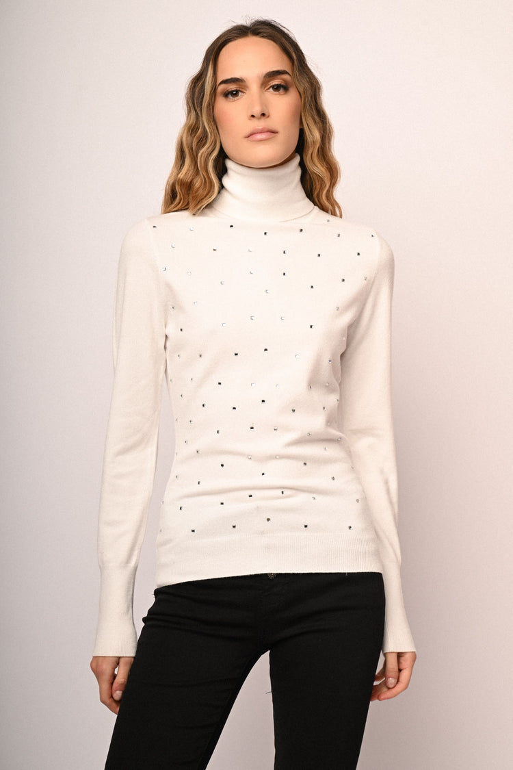 Dolcevita con decorazione strass