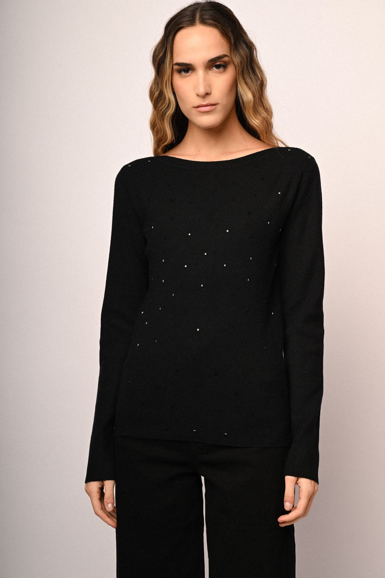 Pull con decorazione strass