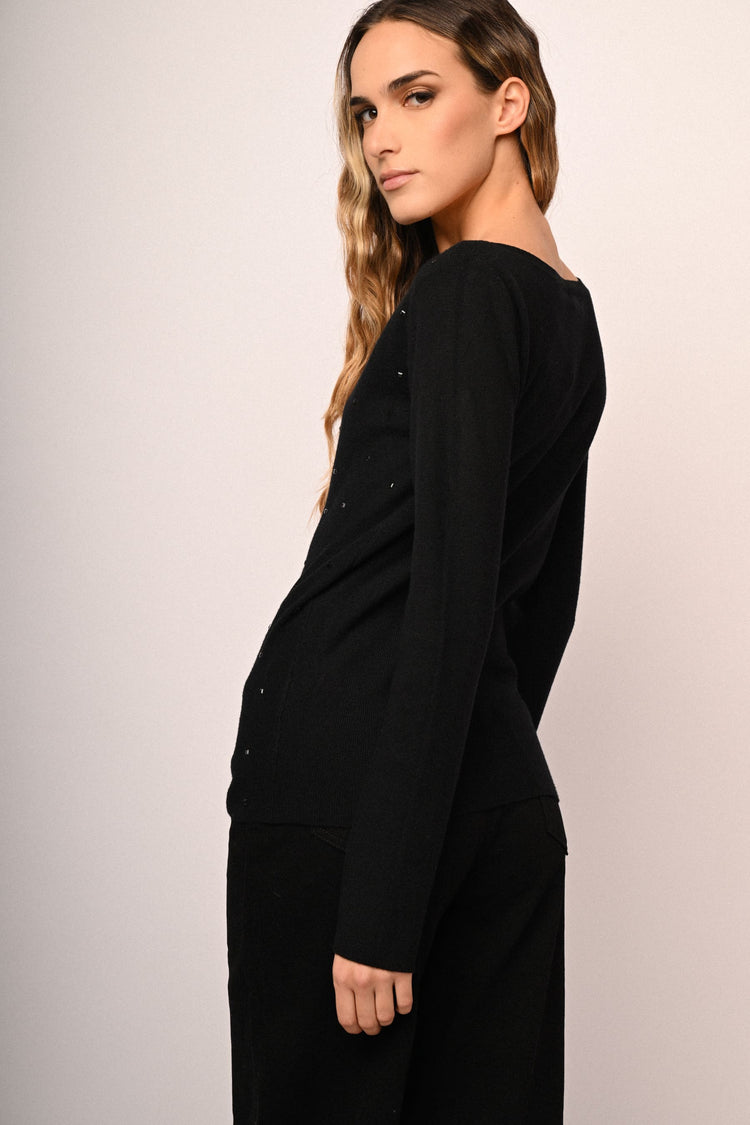 Pull con decorazione strass