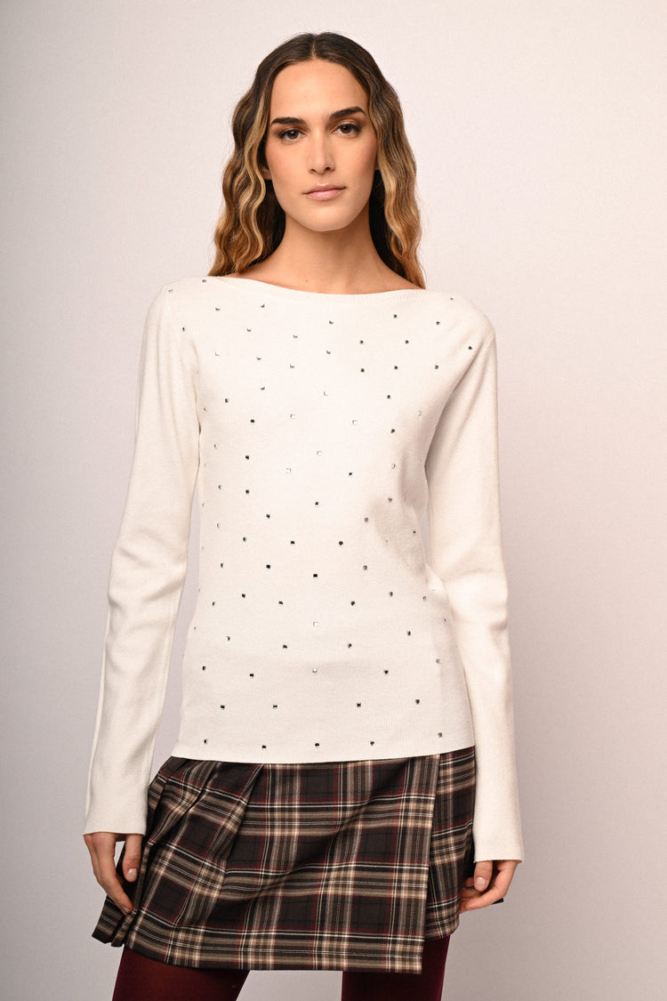 Pull con decorazione strass