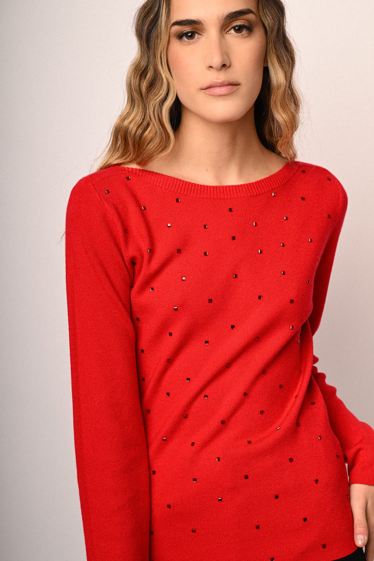 Pull con decorazione strass
