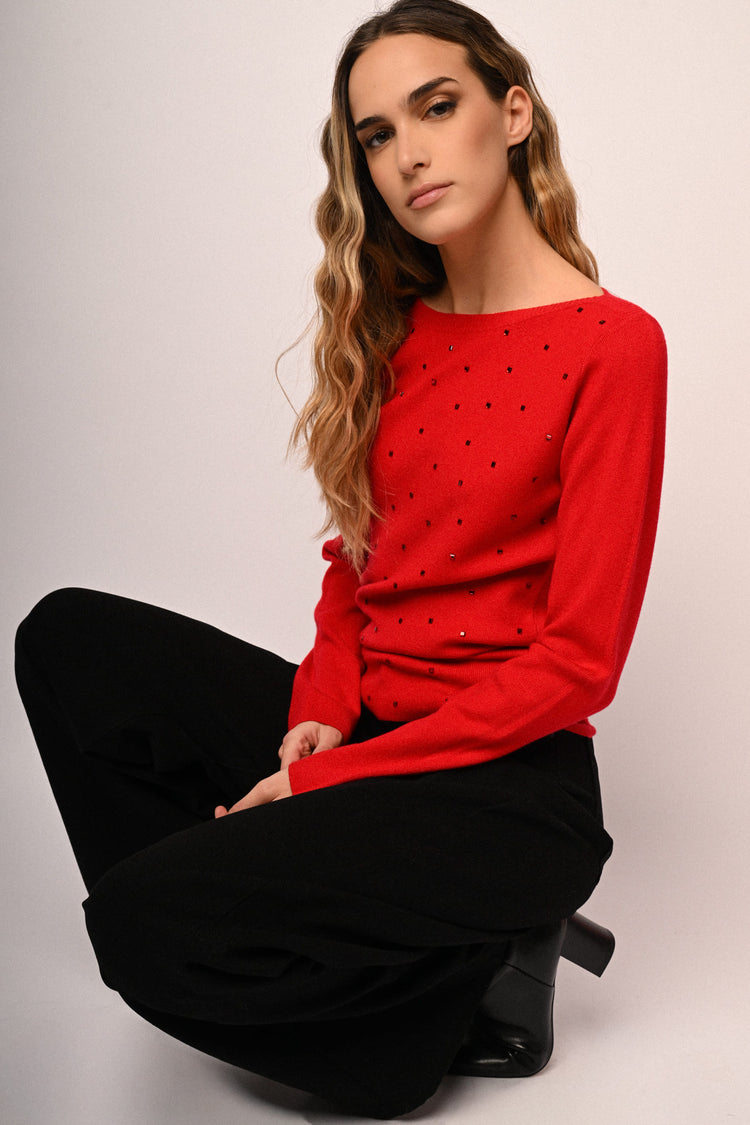 Pull con decorazione strass