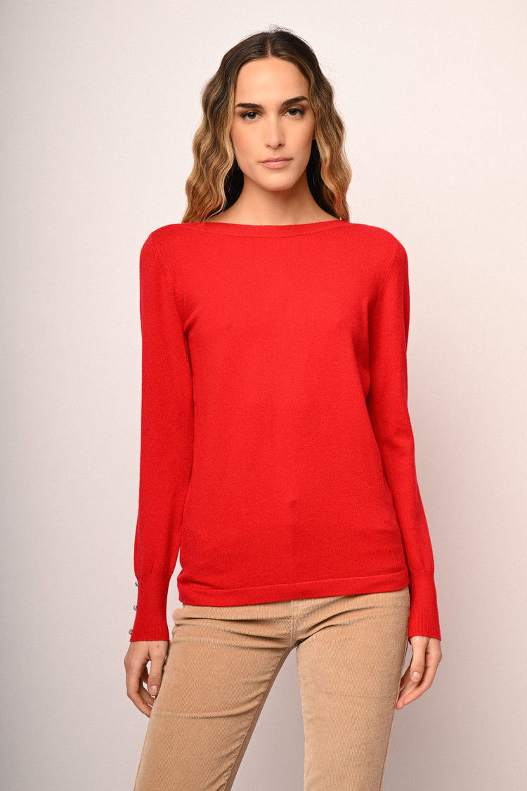 Pull con strass ai polsini