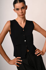Gilet con tasche a filetto