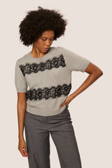 Pull a mezze maniche con pizzo
