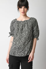 Blusa a stampa micro floreale