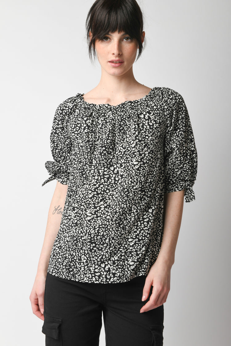 Blusa a stampa micro floreale