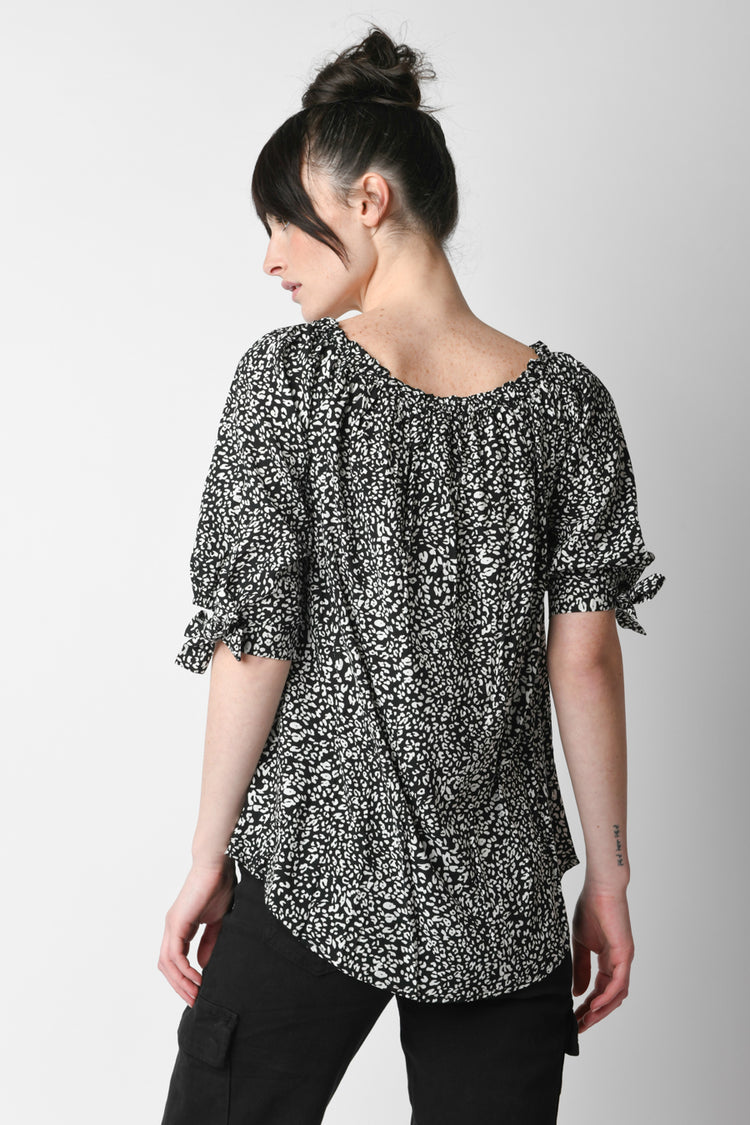 Blusa a stampa micro floreale