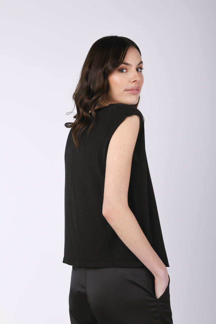 Gilet in maglia misto modal