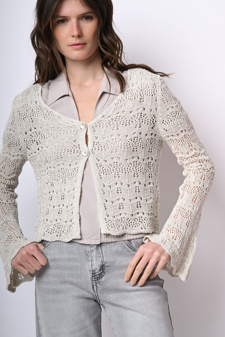Cardigan in maglia crochet